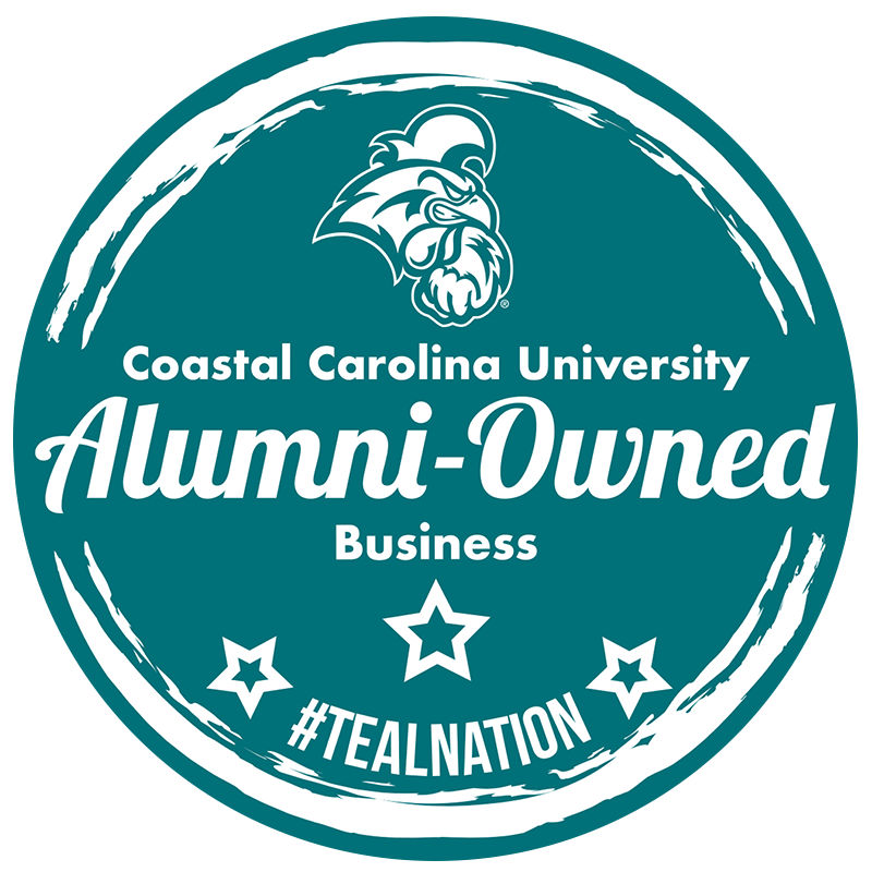 CCU alumni-owned business decal and logo