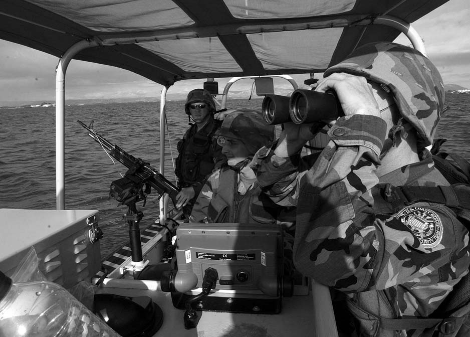 U.S. Coast Guardsmen near Guantanamo image