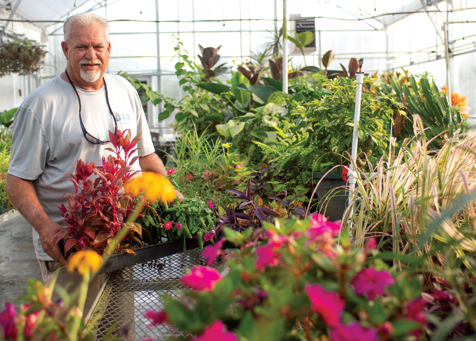 Flower power: Greenhouse manager John Brong