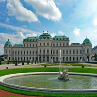 A full view of the Belvedere Palace Vienna Austria