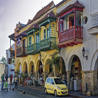 Colorful Buildings in Cartagena, Colombia