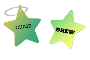 Chase and drew metal pet name tags