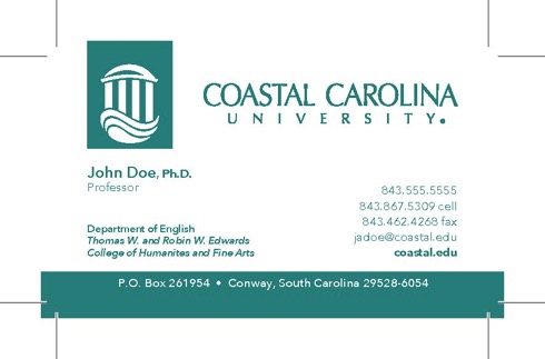 Example of a University business card.