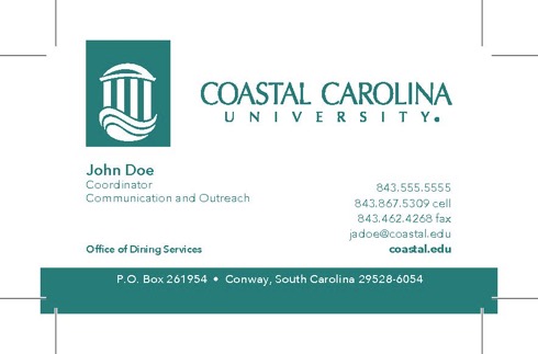 Example of a University business card.