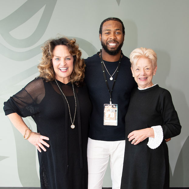 Robin Russell, Josh Norman and Linda Kuykendall in November before the announcement of Norman's gift to the University.