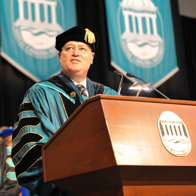 President DeCenzo will be featured during the virtual commencement ceremony in full academic regalia.