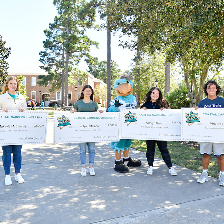 Makayla McElhaney, Jaclyn Catalano, Kathryn Rossi, and Vincent Petitti were chosen as the first four $2,500 scholarship winners as part of the Vax to the Max COVID-19 vaccination incentives program.