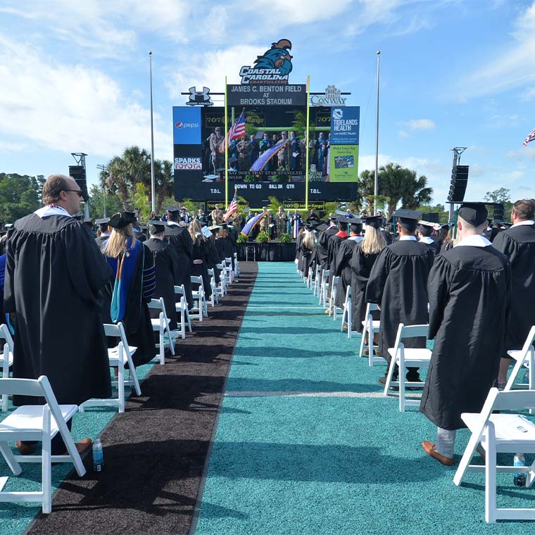 Degrees were conferred en masse during Saturday morning’s ceremony. Each of CCU’s academic colleges held individual ceremonies throughout the weekend.