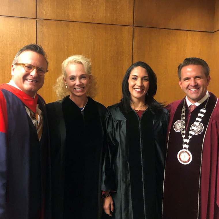 President Benson and his wife, Debi, (far right), with former Snow College President Brad Cook and his wife, Jen.