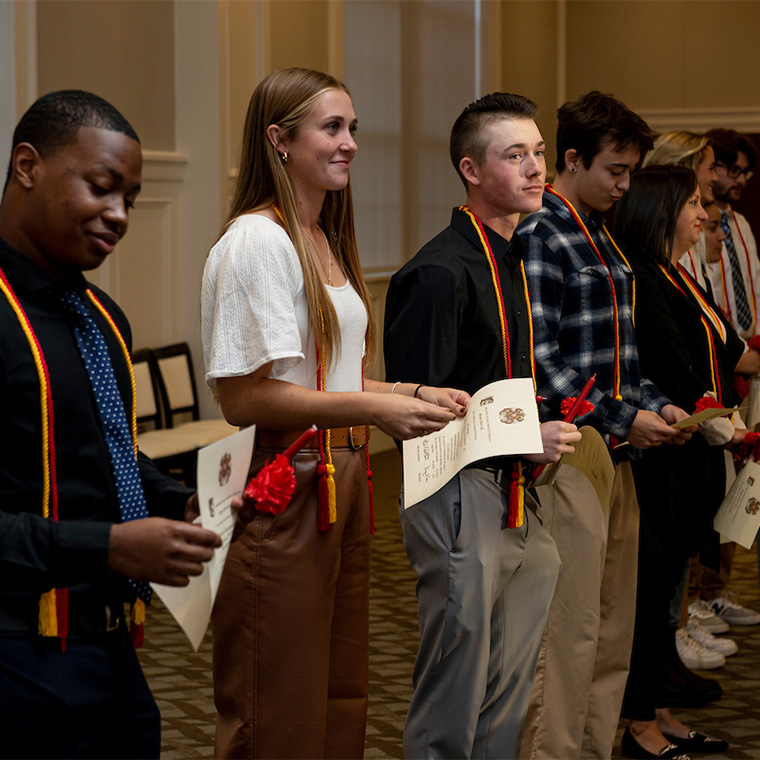 Twelve students were inducted into Sigma Delta Pi, the National Collegiate Hispanic Honors Society, at Coastal Carolina University.