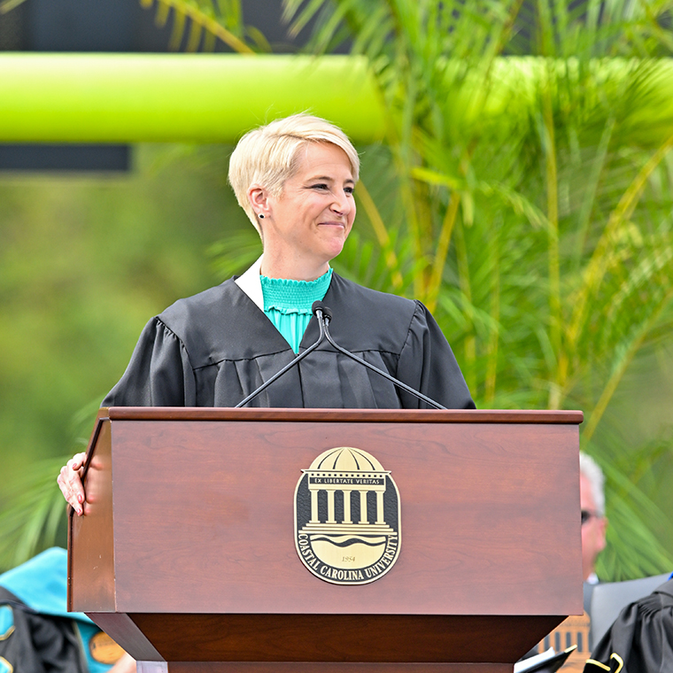 CCU alumna Brooke Weisbrod ’01, an ESPN broadcaster, gave the keynote address.