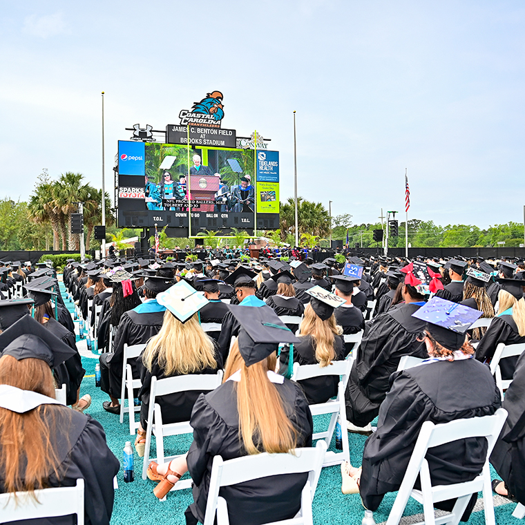 A Universitywide ceremony recognizing all graduates was held on Friday, May 5, at 9 a.m. in Brooks Stadium.
