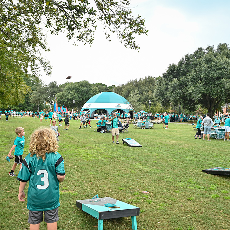CCU alumni and their guests are invited to a TEALgate, which will feature live music, light refreshments, yard games, inflatables for kids, and more.